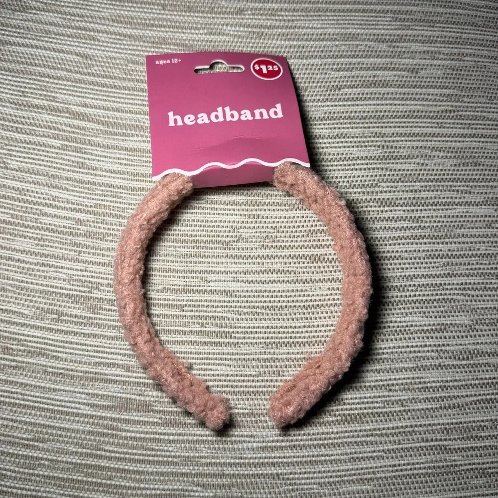 Pink Fuzzy Headband for Kids